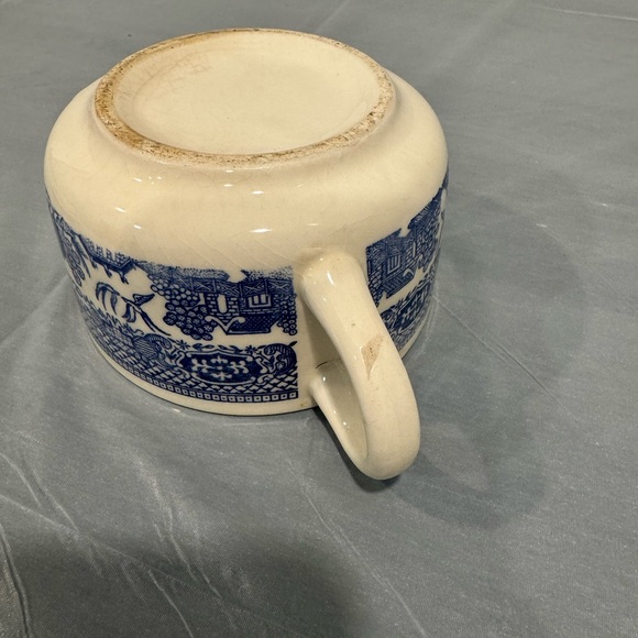 Vintage Blue & White Covered Soup Bowl | Cottagecore Decor - Picture 11 of 11